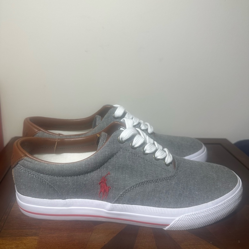Polo Ralph Lauren Men’s Canvas Sneakers- Gray Condition: New Without Box